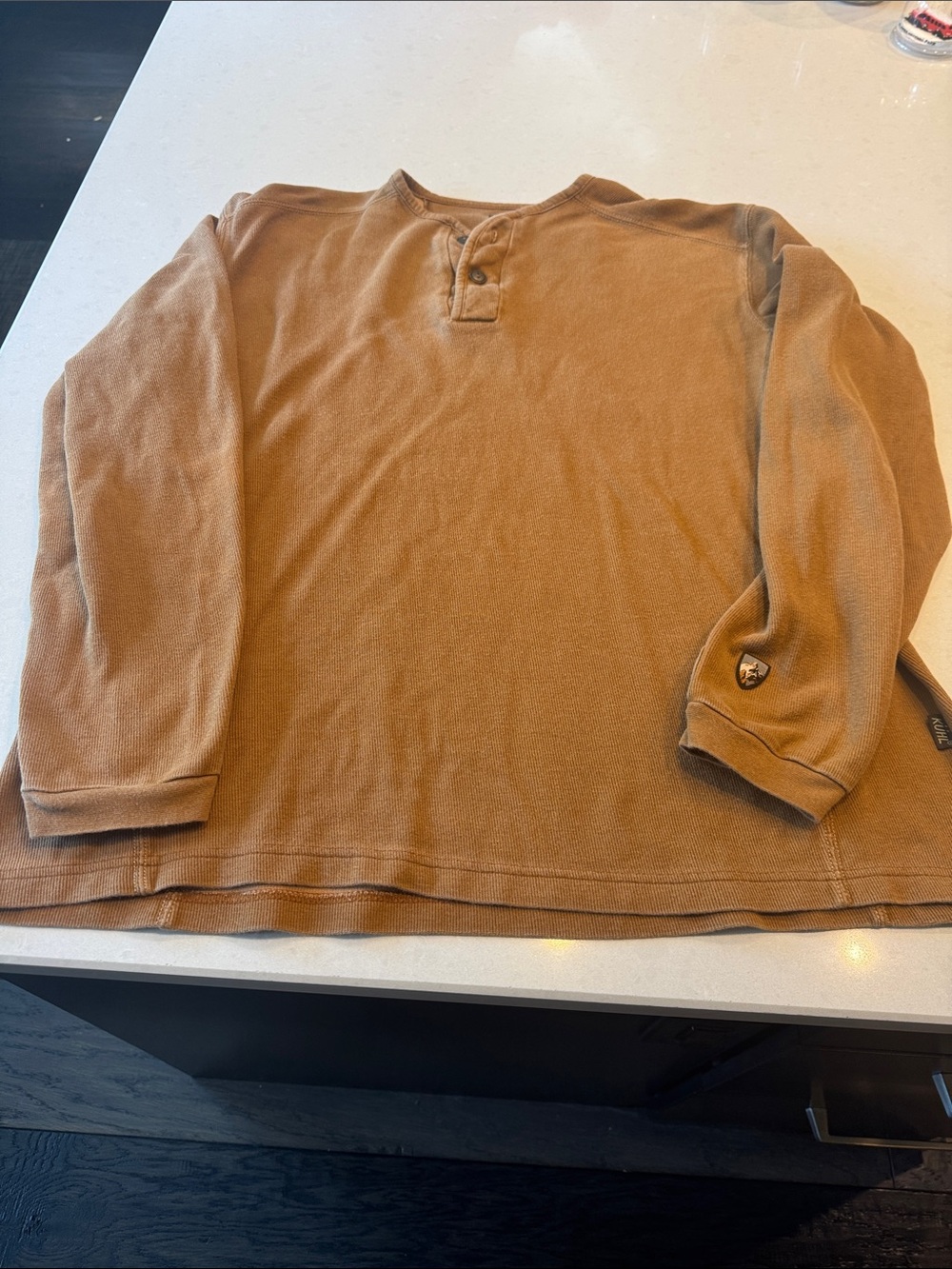 Kuhl Men's Long-Sleeve Henley in Caramel Brown